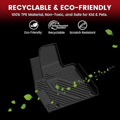 LASFIT Floor Mats & Backrest Mats & Cargo Mat for Kia Carnival 2026 2025 2024 2023 2022 (Only Fit Gas & 8 Seats), All Weather TPE Custom Fit Floor Liners Full Set Car Mats Trunk Mat Accessoires, Black