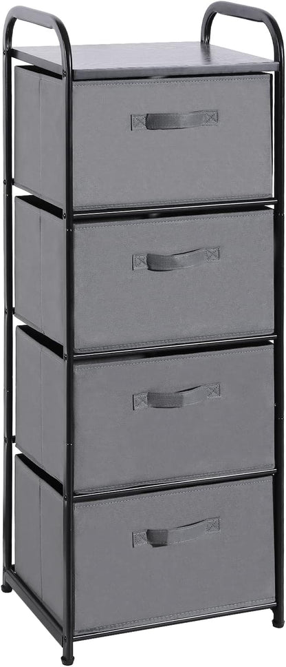MAX Houser 4 Drawer Fabric Dresser Tall Storage Tower, Dresser Chest