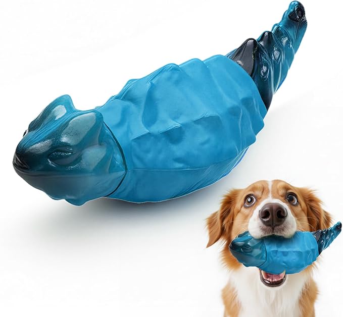 Dog Chew Toys for Aggressive Chewers, Indestructible Lizard Shape Tough Dog Toy with Natural Scents, Durable Chew Bones to Keep Large Dogs Busy, for Super Chewers 20-80Lbs - Milk