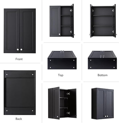 Matte Black Wall Mount Medicine Cabinet