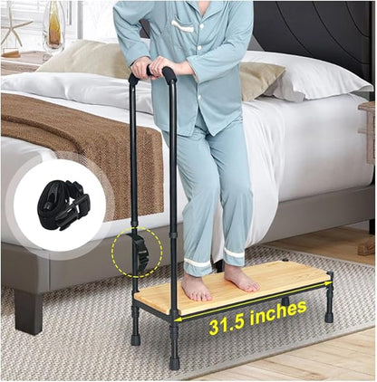 Medical Step Stool with Handle for Elderly Foot Stool Bed Steps for High Beds Adults Seniors Bedside Step Stool with Handrail Bed Stairs Bathtub Steps Platform Car Safety Handicap Step