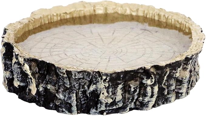 Tree Trunk Feeding Dish Bowl,Reptile Water Dish Food Bowl, Amphibians Tree Trunk Water/Food Bowl, Premium Resin Reptile Feeding Terrarium Bowls for Bearded Dragon Lizard Gecko