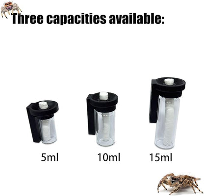 Jumping Spider Water Dispenser, Magnetic Hanging Feeder,Suitable for Jumping Spiders,Tarantulas, Praying Mantises,Arboreal Animals, and Other Small Animal Enclosure Accessories (Black, 15ML)