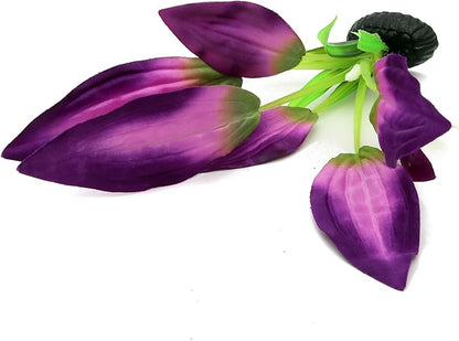 Silk Aquarium Plants for Betta Fish Tank, 2 Pcs 8 Inch Small Silk Aquarium Plant Aquatic Water Grass Decoration, Purple