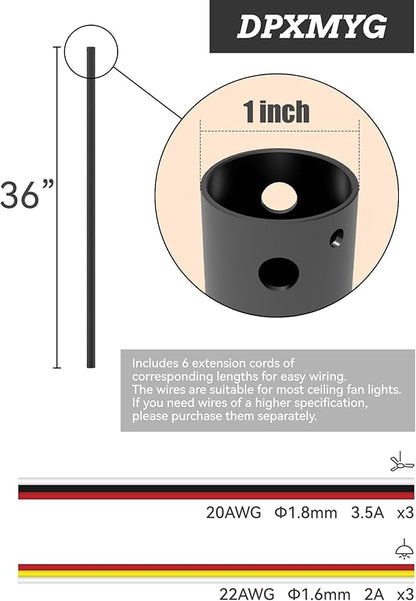 DPXMYG 36 inch Ceiling Fan Downrod