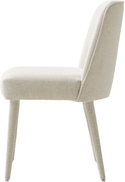 HULALA HOME Modern Dining Chairs Set of 2，Linen Fully Chenille Upholstered Dining Room Chairs Set with Foot Peg, Solid Wood Wood Frame, Armless Kitchen Accent Chairs for Living Room Bedroom Reception