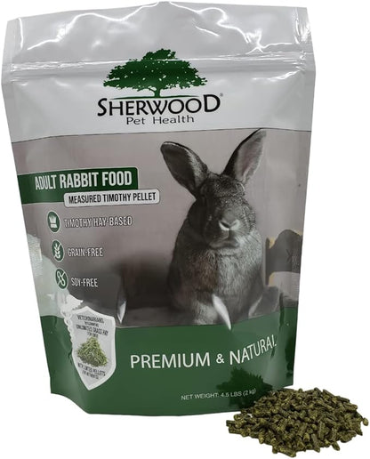 Sherwood Pet Health Adult Rabbit Food Timothy Hay Pellet 4.5 lbs. Hay-Based, Grain-Free, Soy-Free for Better Digestion