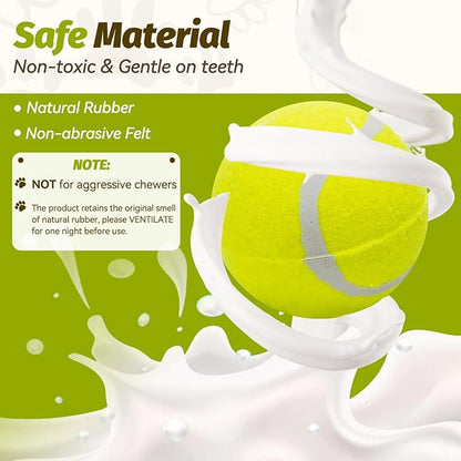 Nobleza 12 Pack 2.5' Floatable Squeaky Tennis Balls for Small Medium Dogs, Training Safe Natural Rubber Squeaky Dog Balls for Fetch Exercise, Yellow