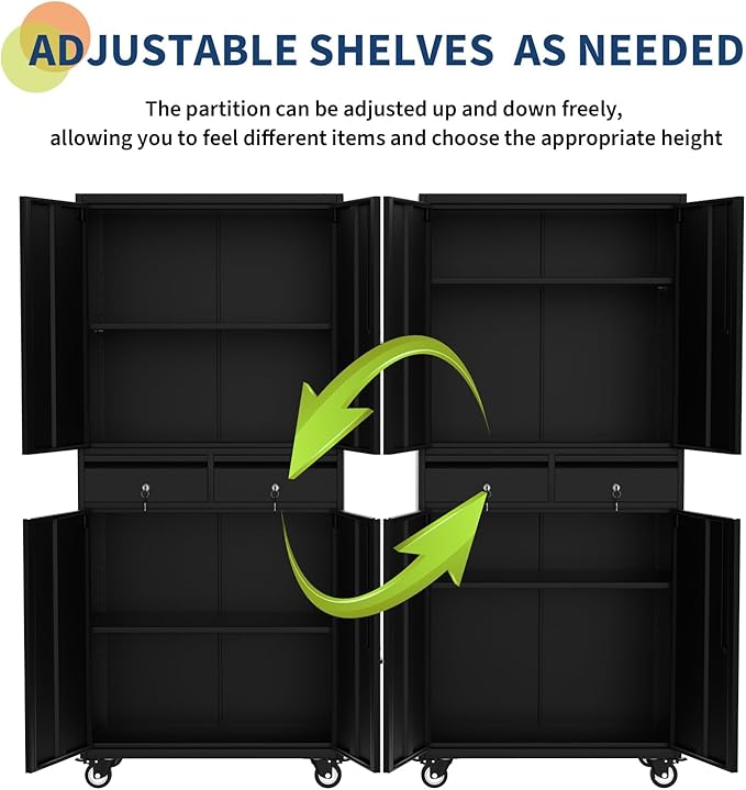 GarveeHome 72" Metal Storage Cabinet