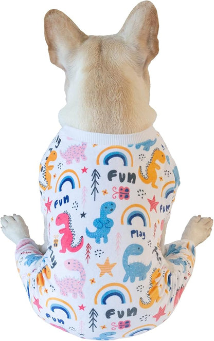 CuteBone Small Dogs Outfit Soft Puppy Onesies Pjs Dog Pajamas Pet Coat Cat Apparel Comfy Doggie Jumpsuit Bodysuit for All Seasons P159XL