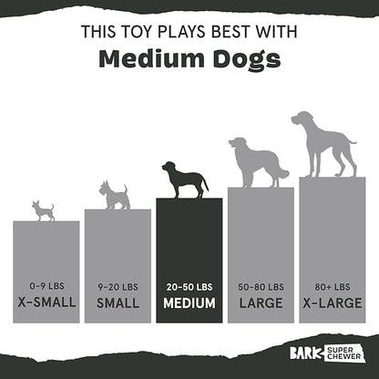 Barkbox Franz The Fox Dog Toy | Natural Rubber, Bacon Scented, Thrashy Tail & Wacky Bounce | Dog Toy for Aggressive Chewers