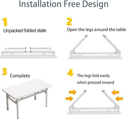 Mrsanmu Small Folding Desk No Assembly,39.4 Inch Folding Computer Desk Small Foldable Table for Home Office.