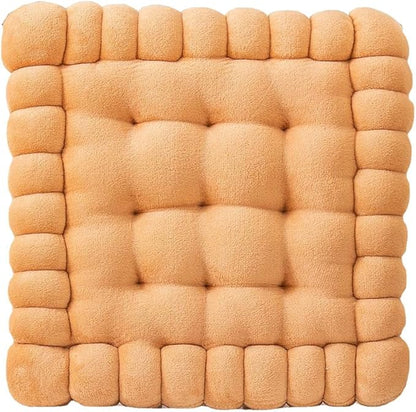 vctops Velvet Chair Pad Seat Cushion Solid Color Square Seat Pad Indoor Floor Cushion Super Soft Warm Chair Cushion Pad for Home Kitchen Dining Room Office (Camel,16"x16")