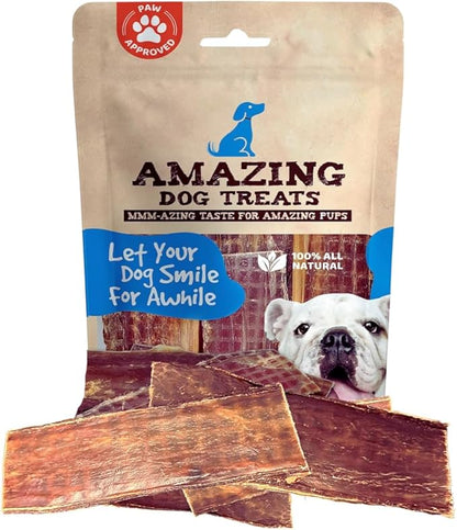 Amazing Dog Treats - Beef Esophagus Jerky for Dogs (5-6 Inch - 25 Pc/Pack) - Gullet Dog Chews