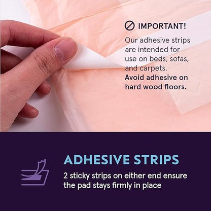 Heavy Absorbency Bed Pads, XXL Disposable 30 x 36 Chucks Pee Pads for Incontinence Bed Wetting for Adults, Elderly & Kids [50 Pads] Extra Large Underpads - 30x36 - With 2 Adhesive Strips on Each Pad | XXL Bed Pads for Incontinence Bed Wetting for Adult...
