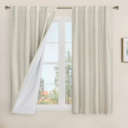 LAMIT Full Blackout Window Linen Curtains
