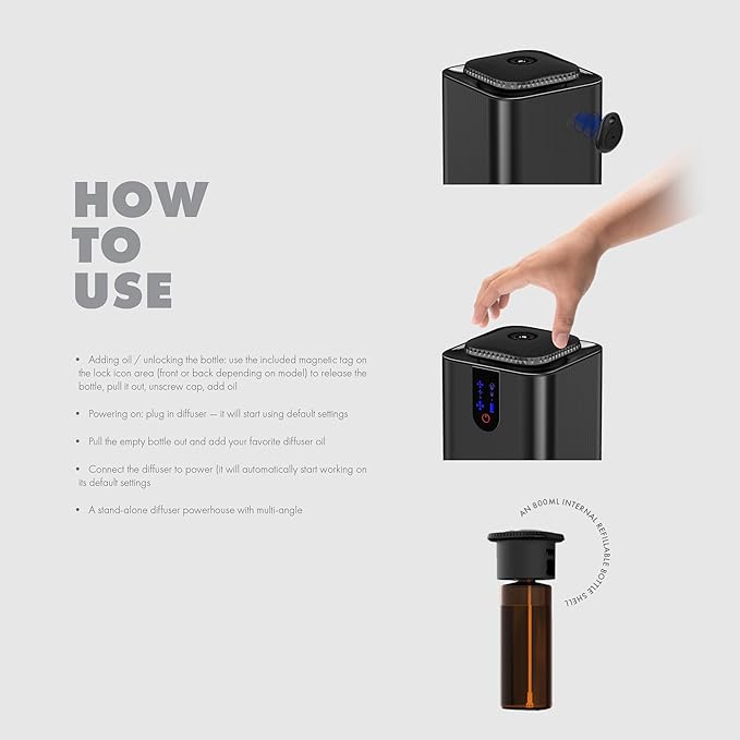 Aromely Smart Bluetooth Scent Diffuser, Aromatherapy Nebulizing Waterless