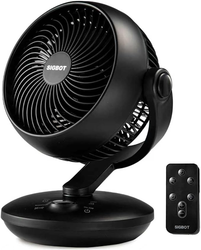 SIGBOT Fan for Bedroom with Remote, Ultra Quiet Desk Fans, with 3 Modes