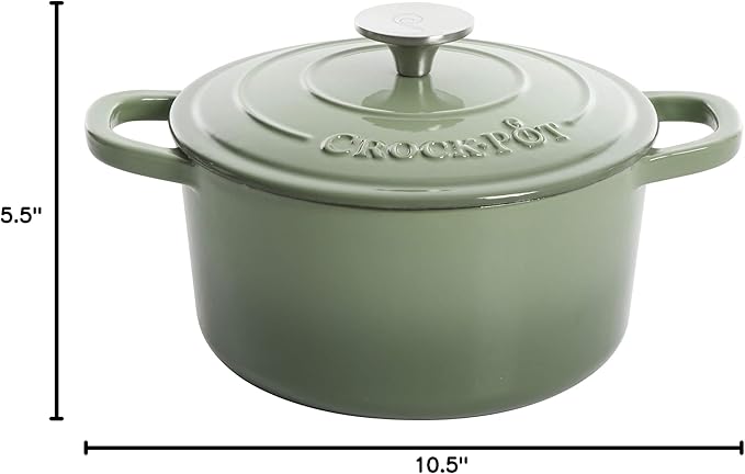 Crock-Pot Artisan Round Enameled Cast Iron Dutch Oven, Scarlet Red