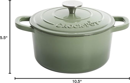 Crock-Pot Artisan Round Enameled Cast Iron Dutch Oven, Scarlet Red