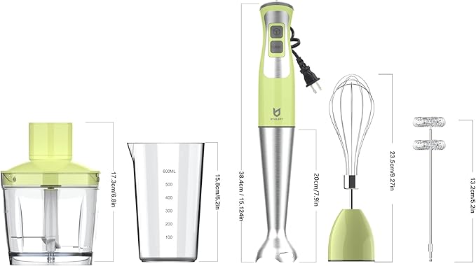 Immersion Hand Blender, UTALENT 5-in-1 8-Speed Stick Blender