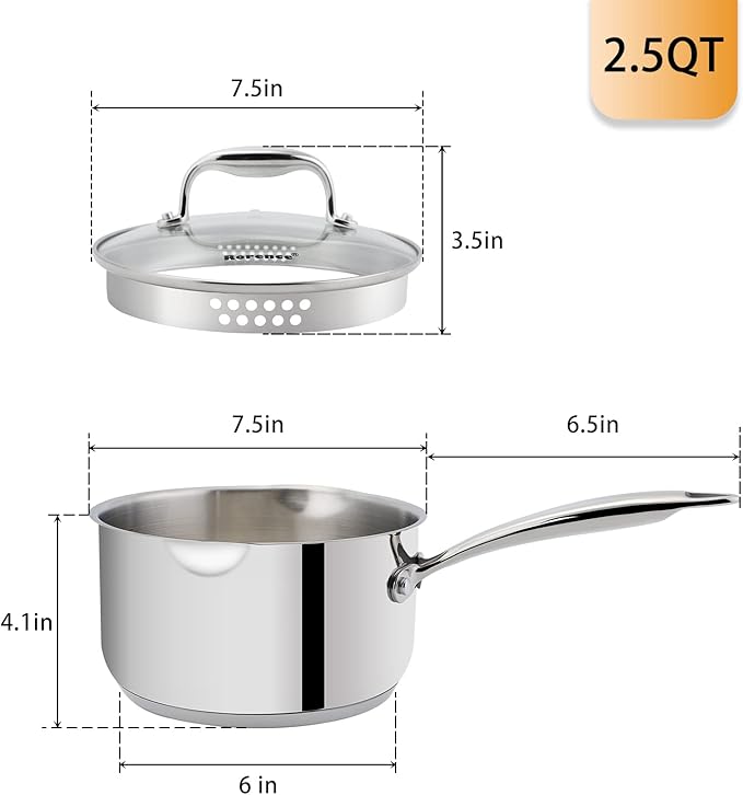 Rorence Stainless Steel Sauce pan: Saucepan