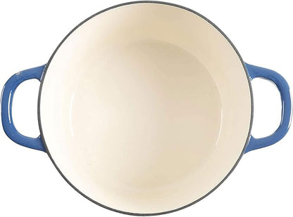 Crock-Pot Artisan 7-Quart Round Enameled Cast Iron Dutch Oven – Sapphire Blue