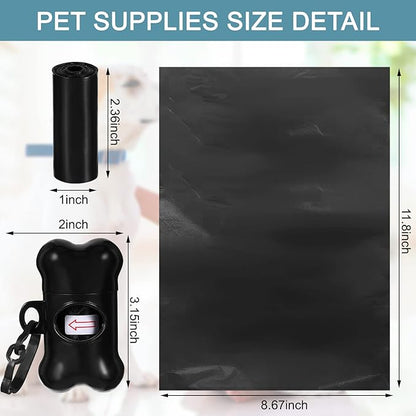 Teling 3000 Count Dog Poop Bags Pet Waste Bags for Poop with 3 Dispensers for Home, Outdoor, Puppy Walking, and Travel, 12 x 8.6 Inch(Black)