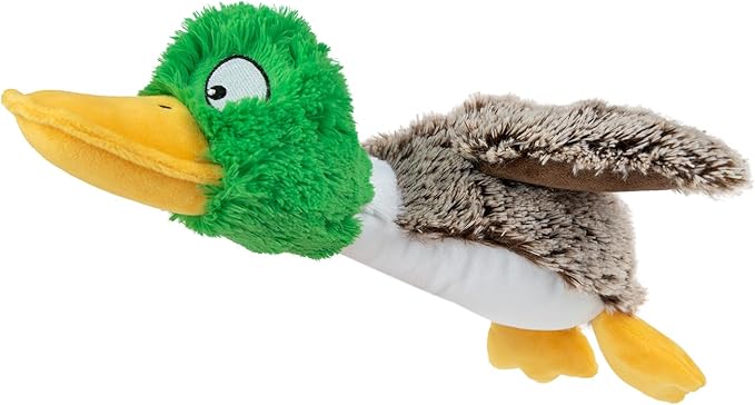 Best Pet Supplies Interactive Squeaky Dog Chew Toy, Ideal Dog Toys for Chewers, Small, Medium & Large Dogs, and Fetch Lovers - Mallard Duck (Gray), Large