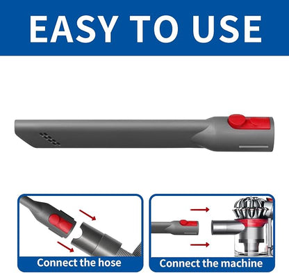 Extension Hose and Crevice Tool Compatible with Dyson V7 V8 V10 V15 Cleaner | Flexible Extension Hose Mattress Tool Stiff Brush Soft Bristle and Flexible Crevice Tool for Home Cleaning