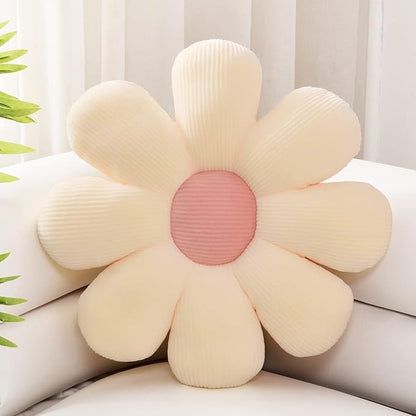 Sioloc Flower Pillow, Shaped Throw Pillow Butt Cushion Floor Seating Cushion, Cute Room Decor & Plush Pillow for Bedroom Sofa Chair (Beige, 29.5" ), 1 Count (Pack of 1)