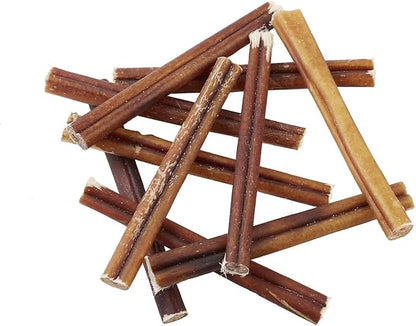 Wild Wolf 6-inch Angus Bully Sticks (8 Ounces) Healthy, All-Natural, Long-Lasting Dog Chew Bones - Low Odor - Mixed Thickness - Lab-Tested, Hand-Inspected and Packed with Love in The USA