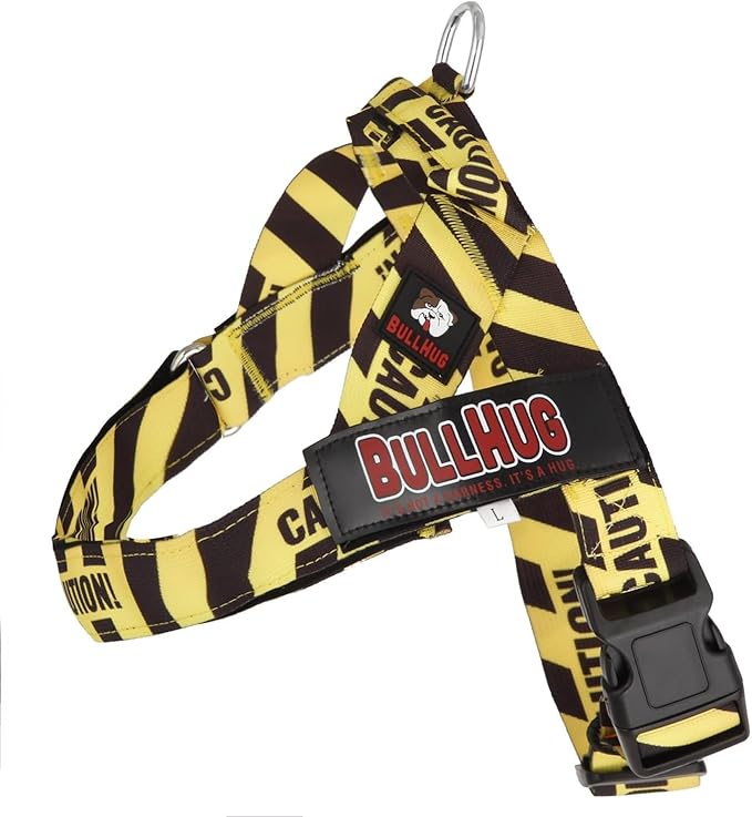 Adjustable Dog Harness– No Pull, No Choke – for English Bulldogs, French Bulldogs, Pugs & Broad-Chested Breeds – Easy, Safe Walks (Caution, Small)