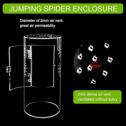 NANEEZOO Acrylic Tarantula Enclosure Jumping Spider Enclosure with Front Opening Door Micro Habitat Terrarium for Small Tree Dwelling Reptiles, Spiders & Invertebrates
