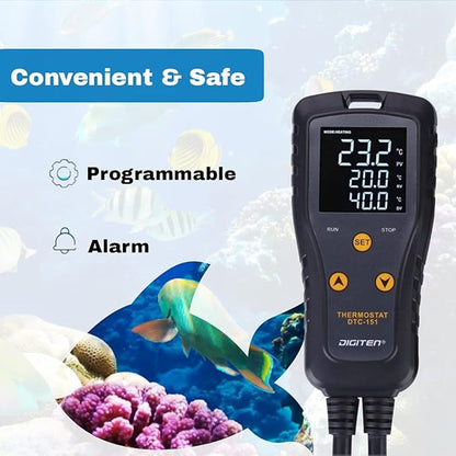 DIGITEN 110V 15A Temperature Controller DTC151 Plug in Thermostat Outlet