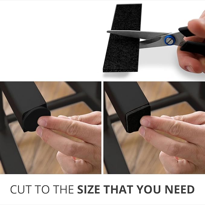 X-Protector Premium Felt Furniture Pads - 20 PCS 6 x 1/2" - Black Rectangular Pads with Tenacious Adhesive - Protects Hardwood, Laminate & Tile Floors