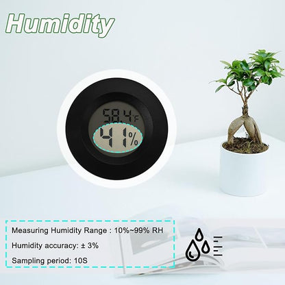 Mini Hygrometer Digital Thermometer Humidity Meter Hygrometer Thermometers Indoor/Outdoor Humidity Monitor Reptile Thermometer for Greenhouse Garden Cellar Fahrenheit(℉)/ Celsius(℃) 4 Pack