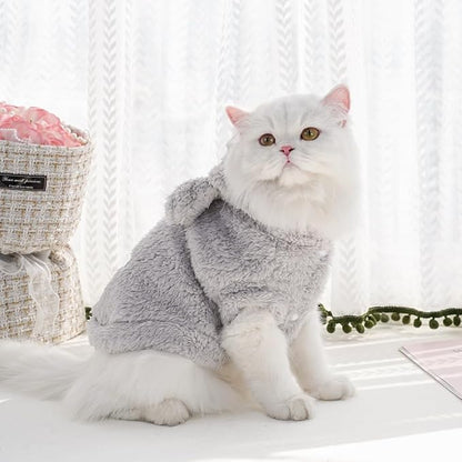Cat Bunny Ears Costume Cute Dog Kitten Hoodies Sweater Rabbit Ears Puppy Pet Apparel (Medium,Gray)