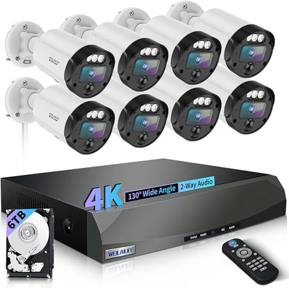 【130°Ultra Wide-Angle】 Outdoor Wired Security Camera System, Home Video
