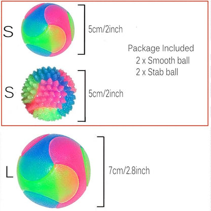 FineInno 4 pcs Light Up Dog Balls,Flashing Elastic Ball,Glow Ball,Glow in The Dark Interactive Pet Toys for Aggressive Chewers,Puppy, Cats, Dogs