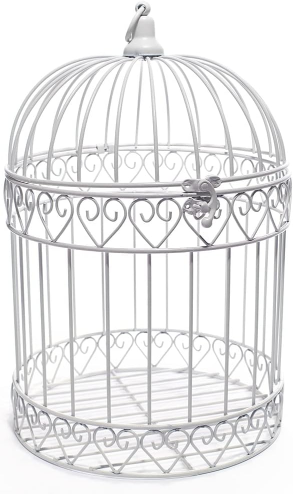 Anderson's Decorative Ivory Wire Birdcage Wedding Centerpiece, Table Décor, Hanging Decorations, Reusable