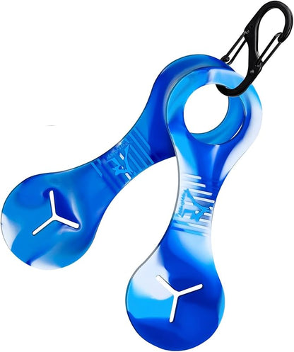 PuppyDoggy Dog Poop Bag Holder for Leash Waste Bag Carrier Dog Poop Bag Dispenser for Walking Running Bicycle Accessory 2 Pieces (Mixed Blue)