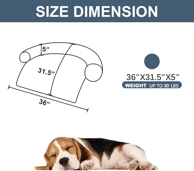Calming Dogs/Cats Bed Mats, Dog Pad Washable Removable Couch Cover, Plush Long Fur Mat for Pets, Waterproof Lining, Perfect for Small, Medium and Large Dogs and Cats (Navy Blue, 36"x31")