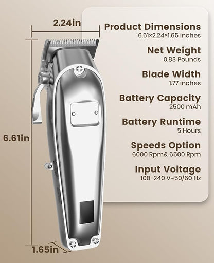 oneisall Dog Grooming Clippers for Thick Heavy Coats, Low Noise Cordless Dog