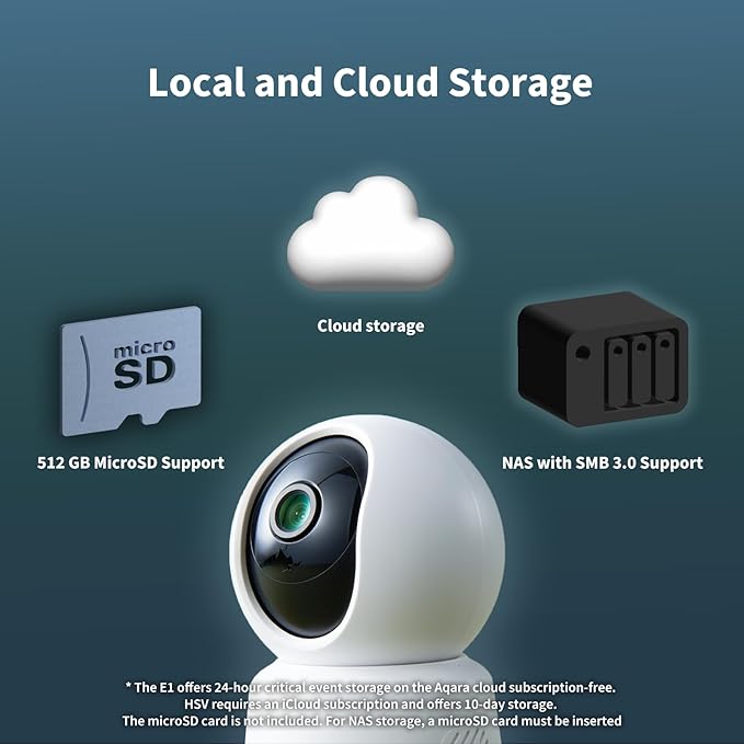 Aqara 2K Indoor Security Camera E1, Pan & Tilt, HomeKit Secure Video Indoor