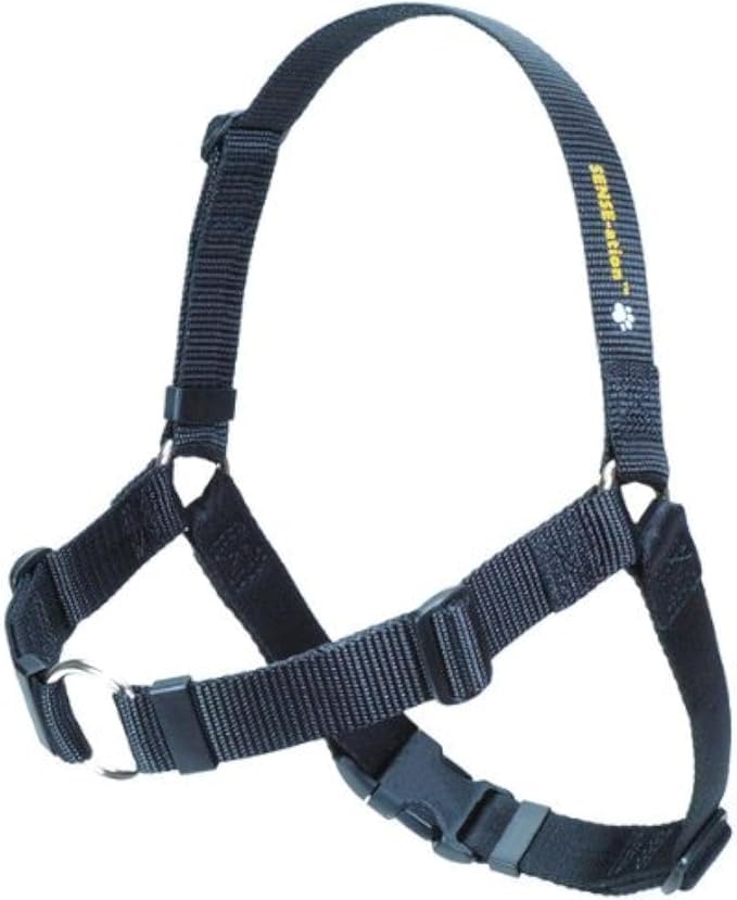 The Original Sense-ation No-Pull Dog Training Harness (Black, Large Wide)