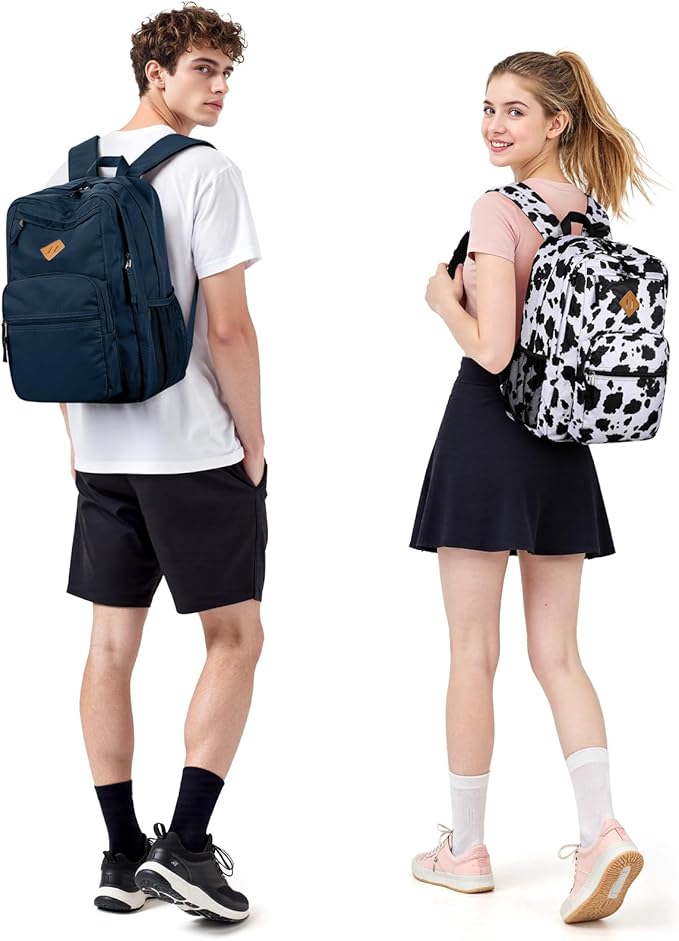 ZORFIN 26L Backpack for College, and Travel: Water Resistant Bookbag - Steel blue