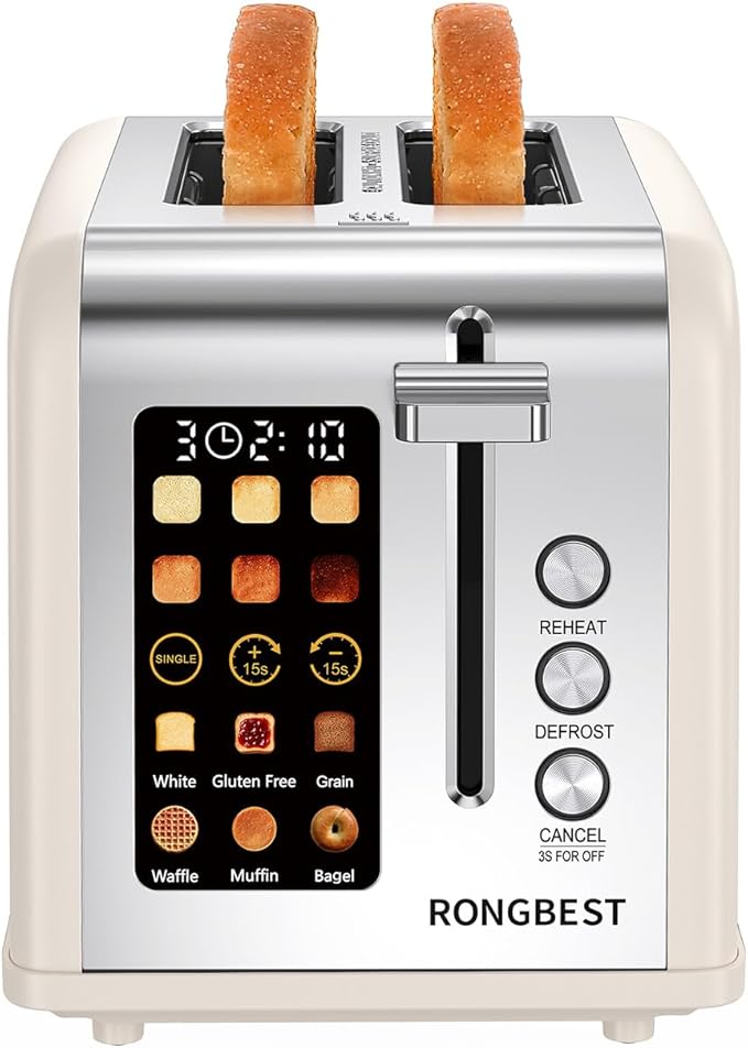 2 Slice Easy Touch Screen Toaster, Stainless Steel Toaster