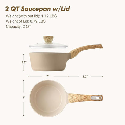 SENSARTE Ceramic Nonstick Sauce Pan