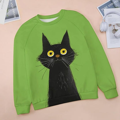 Womens Long Sleeve Tops Y2k Japanese Art Print Sweatshirts Fall Pullover for Women Crewneck Vintage Shirts Boho Tops